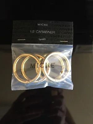 Miche Bright Gold 1 1/2  Gold Carabiners - Set Of 4 - New Discontinued • $12