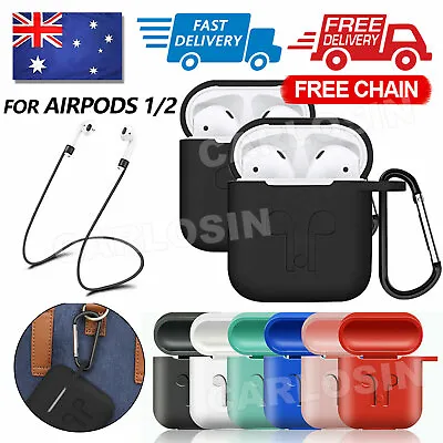 $4.95 • Buy Strap Holder & Silicone Case Cover Skin For Airpod 1/2 Accessories Airpods AU