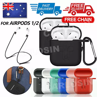 Strap Holder & Silicone Case Cover Skin For Airpod 1/2 Accessories Airpods AU • $4.85