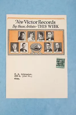 Vintage1924 New Victor Records By These Artists This Week Advertising Postcard • $19.99