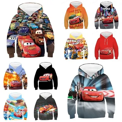 3D Kids The Lightning McQueen Cars Hoodies Sweatshirt Pullover Jumper Top Gifts • £4.98