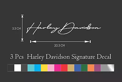 Harley Davidson Signature Vinyl Decal Sticker 8 / 11 / 13 INCH SET • $16.99