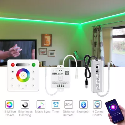 60LED/M 40M 30M 20M 10M 12V Waterproof RGB LED Strip Light W/ Wall Mount Remote • $113