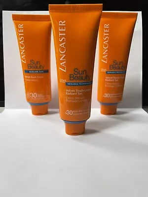 3 X LANCASTER SUN Beauty Velvet Touch Cream Radiant Tan SPF30 - 50ml • £9.95