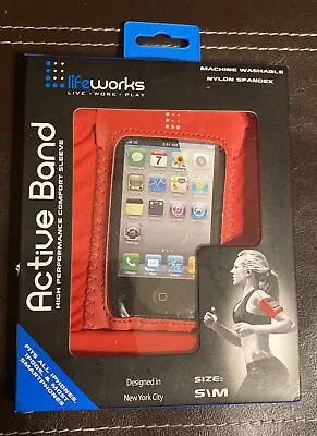 LifeWorks Active Band IPhone IPod Touch MP3 Nylon Spandex Arm Band S/M Red • $7.99