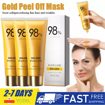 1/2/3 X Gold Foil Peel-Off Mask - 98% Beilingmei Gold Face Mask For Wrinkles • £5.88