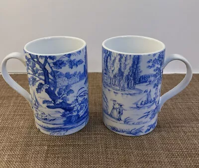 Metropolitan Museum Of Art 2014 Blue & White Toile Coffee/ Tea Mugs • $26.95