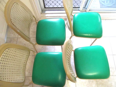 $30 • Buy Four Retro Vintage Sebel Australia Kitchen Chairs Metal Frame Vinyl Seat