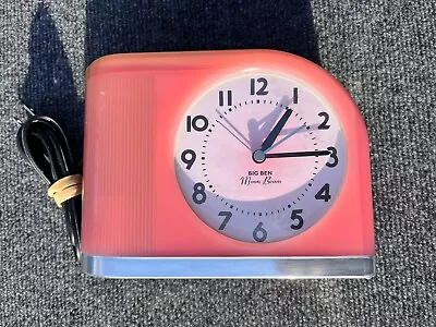 Westclox Big Ben Moon Beam 43007 Pink Orange Retro Illuminated Alarm Clock *Read • $36.88