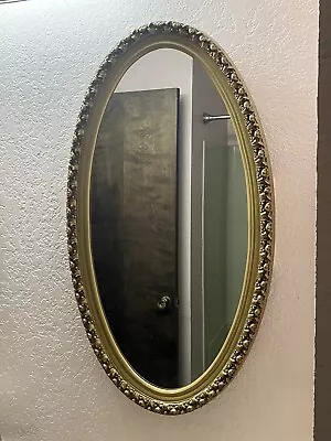 Vintage Ornate Oval Bathroom Mirror W/ Recessed Medicine Cabinets • $120