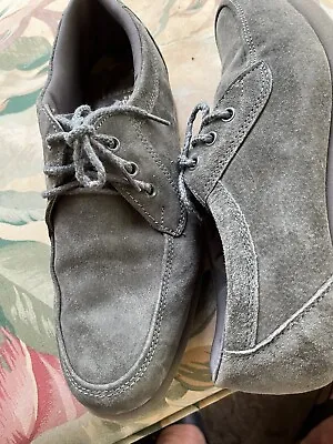 Men’s Vintage Gray Suede Oxford Nerd Shoes By Crosby Square Casuals Size 9 • $55
