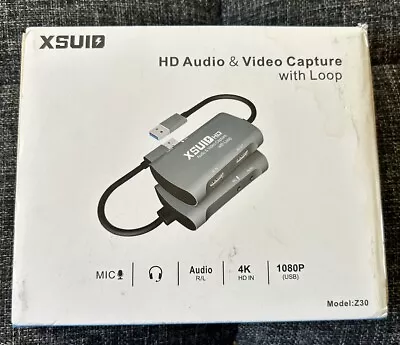 HD Audio And Video Capture Card With Loop-1080p W Mic Input HDMI XSUID Z30 NEW • $14.99