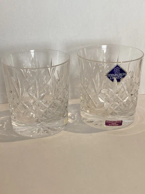 £10.99 • Buy Vintage Edinburgh Crystal - LOMOND - Pair  Of Whisky Glasses/Tumblers 3” Signed