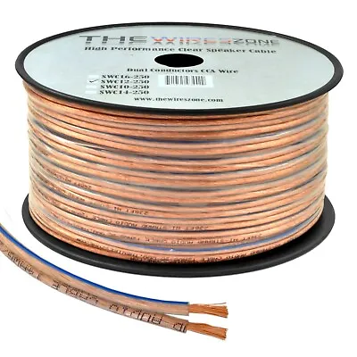 $40 • Buy Car Home Audio Speaker Wire Transparent Clear Cable 12AWG 250ft 12/2 Gauge