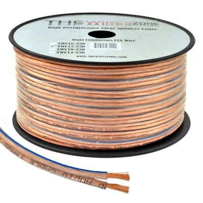 $40 • Buy Car Home Audio Speaker Wire Transparent Clear Cable 12AWG 250ft 12/2 Gauge