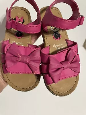 Disney Minnie Mouse Adjustable Girls Pink Sandals Size 11 • $14