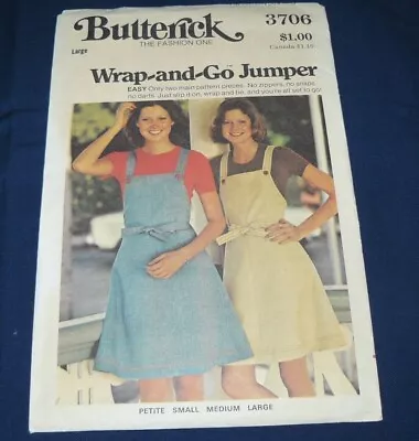 Vintage 1970s Butterick Pattern #3706 Wrap And Go Jumper Size Large Uncut FF • $12.97