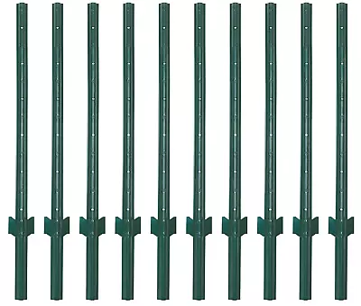 3-4-5-6-7 Feet Sturdy Duty Metal Fence Post – Garden U Post For Fencing - 10 Pac • $71.99