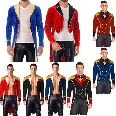 $26.99 • Buy Mens Vintage Circus Costume Swallow-Tailed Coat Halloween Showman Jacket Uniform