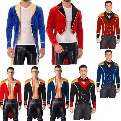 $26.99 • Buy Mens Vintage Circus Costume Swallow-Tailed Coat Halloween Showman Jacket Uniform