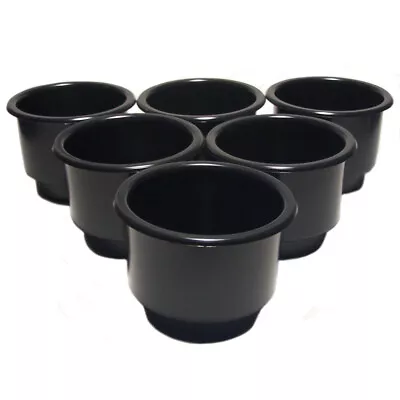 6 Pack- Black Two Tiered Plastic Drink Cup Can Holder Fits Boat RV Pontoon • $11.43