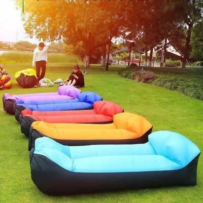 Outdoor Inflatable Sofa Lounger Air Bed Chair Sleeping Bean Bag Mattress Seat UK • £10.69