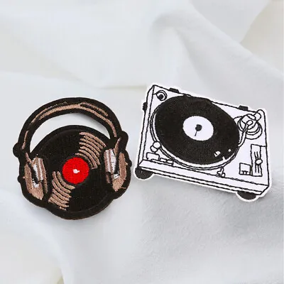 Vinyl Record Music Sew On Iron On Embroidery Badge Fabric Applique Craft Sticker • £3.11