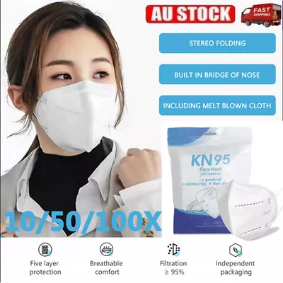 KN95 N95 P2 Disposable Face Mask Particulate Respirator Protective Masks 5 Layer • $22.99