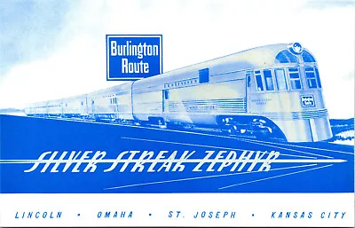 Silver Streak Zephyr Burlington Streamliner Reprint Postcard Railway Train RR • $9.95