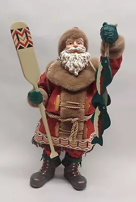 Vintage Midwest Of Cannon Falls Large (19 ) FISHING SANTA. Incredible Detail! • $68