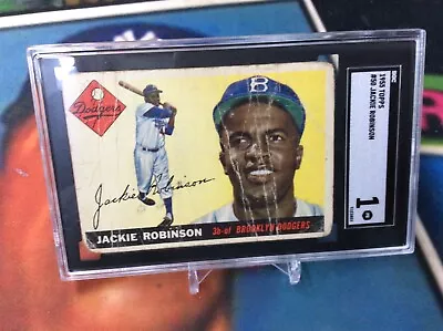 Jackie Robinson 1955 Topps SGC 1 Graded Baseball Card #50 Brooklyn Dodgers • $259.99