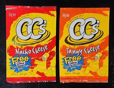 Rare The Simpsons Dare-To-Wear CC's Empty Corn Chip Packet's X2 • $160