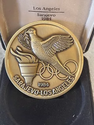 LARGE 1984 Olympic Games Sarajevo Los Angeles Medallion Winter & Summer Olympiad • $16