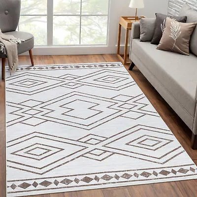 Geometric Moroccan 8x10 Rug For Living Room Boho Area Rug Non Slip Large Rug • $99.74