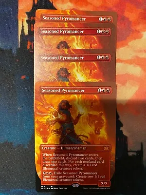 MTG Double Masters 2022 Seasoned Pyromancer Borderless X 4 + Free Gift • $35