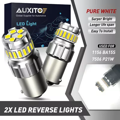 AUXITO 1156 LED Car Turn Signal Tail Reserve Light Bulb White BA15S 7506 P21W AU • $11.59