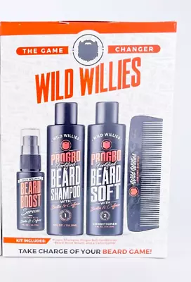 Wild Willies Next Level Shampoo Conditioner Serum Comb Beard Grooming Kit Gift • $26.95