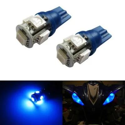 Ultra Blue 5-SMD 2825 168 194 LED Bulbs For Motorcycle Bike Parking Lights • $6.99