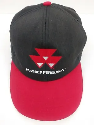 Massey Ferguson  Hat Cap  Black Red White Diamond Logo Trim Adjustable Snapback • $13.95