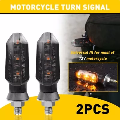 Motorcycle LED Turn Signal Blinker Light Indicator Smoke Amber For Honda Kawasak • $11.99