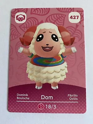 $2.90 • Buy 427 DOM Animal Crossing Amiibo Card #427 Authentic ACNH