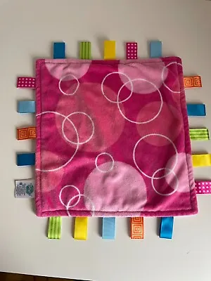 Taggies Comforter Soother Blankie Blanket Dou Circles Print Pink Soft Toy • £5