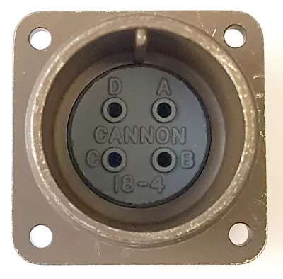 Military Cannon Connector 4 Pin - With Pins CA3102E18-4PF80 • $17.49