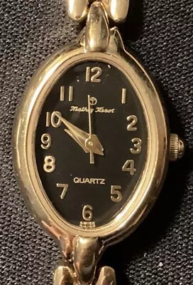 MATHEY-TISSOT Swiss Quartz Oval Gold Tone Links NEW BATTERY - 6.5  Wrist Photos • $55