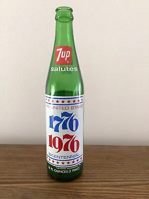 7 UP Bottle Bicentennial Liberty Bell 16 Ounces Empty Vintage 1976 Commemorative • $10