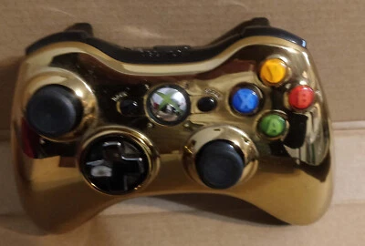 $32.89 • Buy Microsoft Xbox 360 Metallic Gold Chrome Wireless Controller Tested
