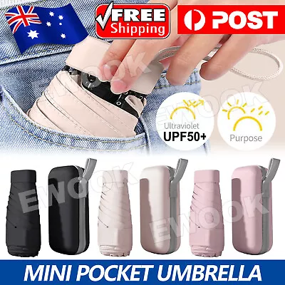 $15.95 • Buy Mini Pocket Umbrella Anti-UV Sun/Rain Windproof 6 Folding Ultra Light Umbrella