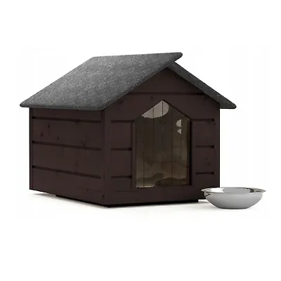 Kennel Outdoor Dog House Teak Cave Winterfest Insulated Wood • £132.98