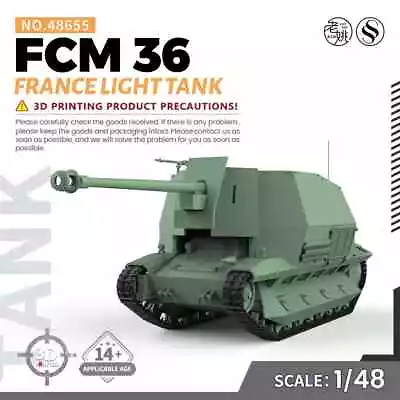 SSMODEL 48655 1/48 25mm Military Model Kit France FCM 36 Light Tank • $27.99