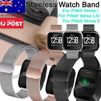 Milanese Stainless Magnetic Smart Watch Band WristBand For Fitbit Versa /2/Lite • $5.59